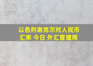 以色列谢克尔对人民币汇率 今日 外汇管理局